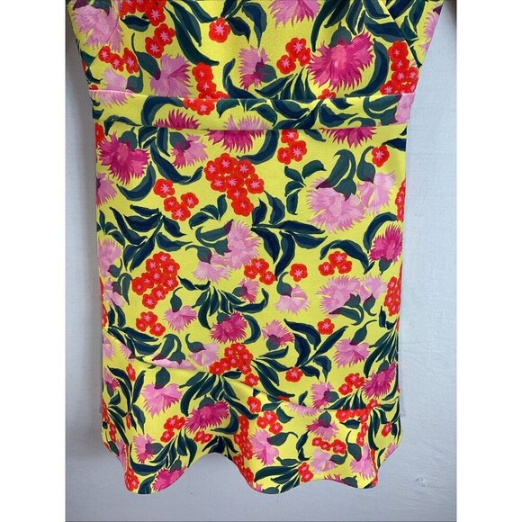 SALONI Celia Yellow Embroidered sequin half Sleeve Dress Size 4 cocktail party - Picture 5 of 15